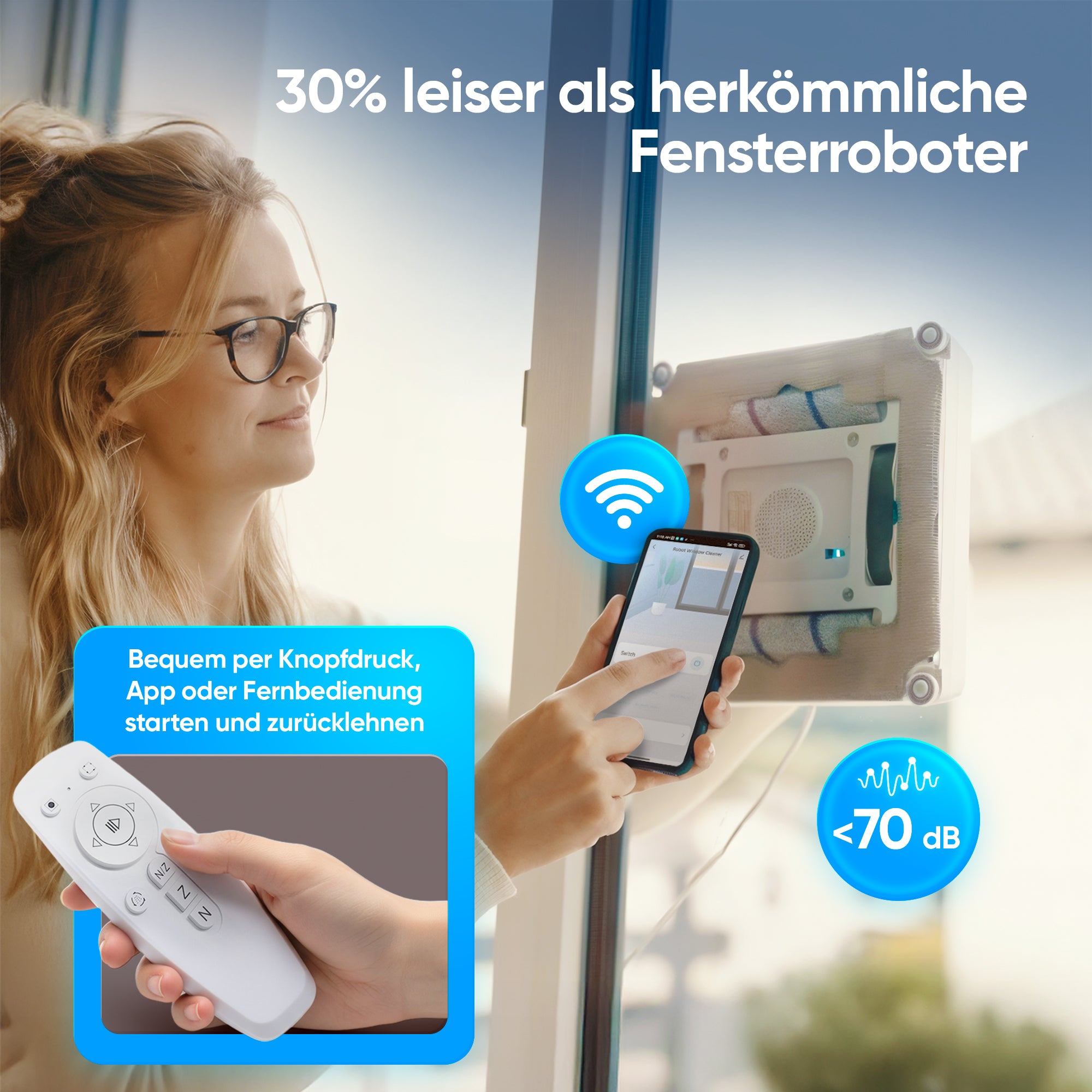 Fensterputzroboter mit App & Sprühfunktion – streifenfrei ohne Leiter