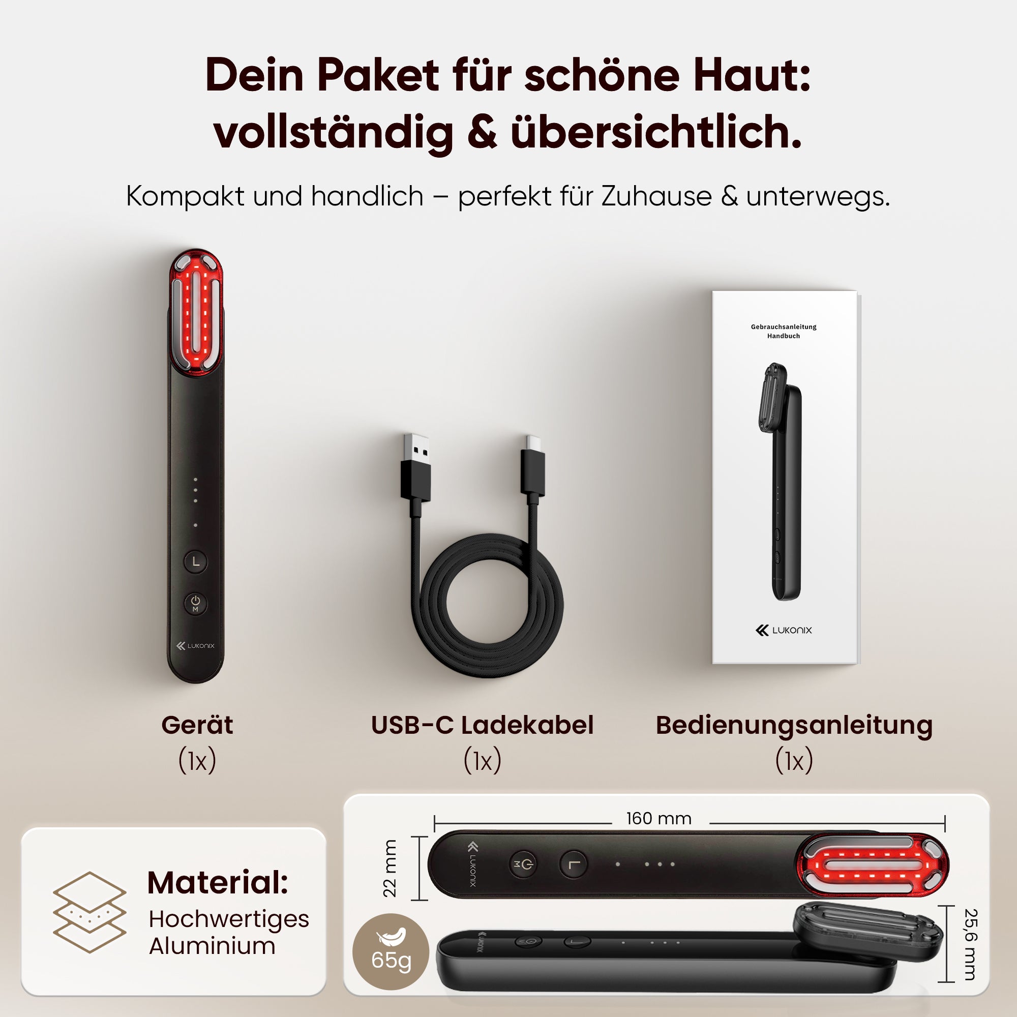 EMS 5-in-1 Lichttherapie Gesichtsmassagegerät – Anti-Falten & Face-Lifting Gerät mit Rot-, Blau- & Violettlicht