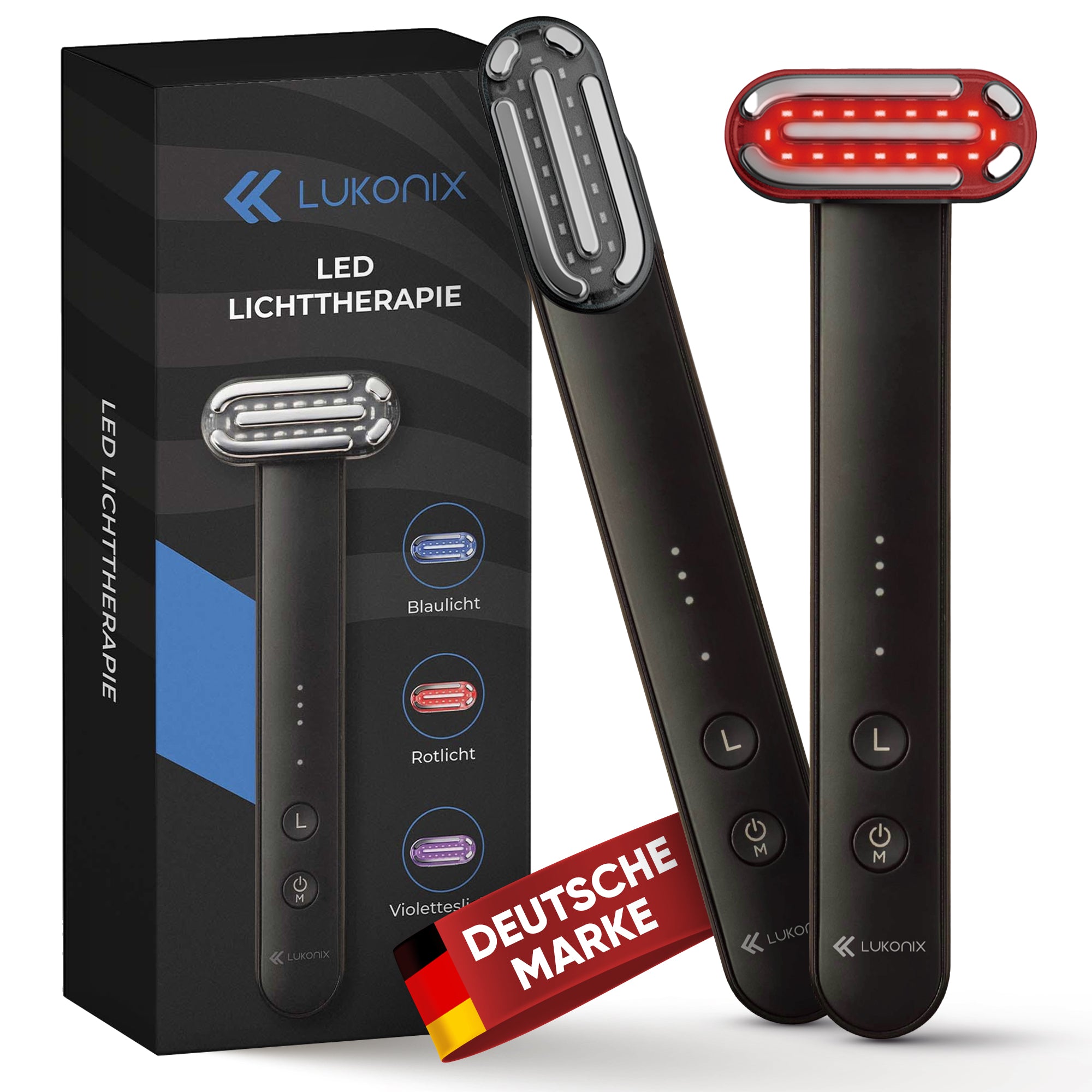 EMS 5-in-1 Lichttherapie Gesichtsmassagegerät – Anti-Falten & Face-Lifting Gerät mit Rot-, Blau- & Violettlicht