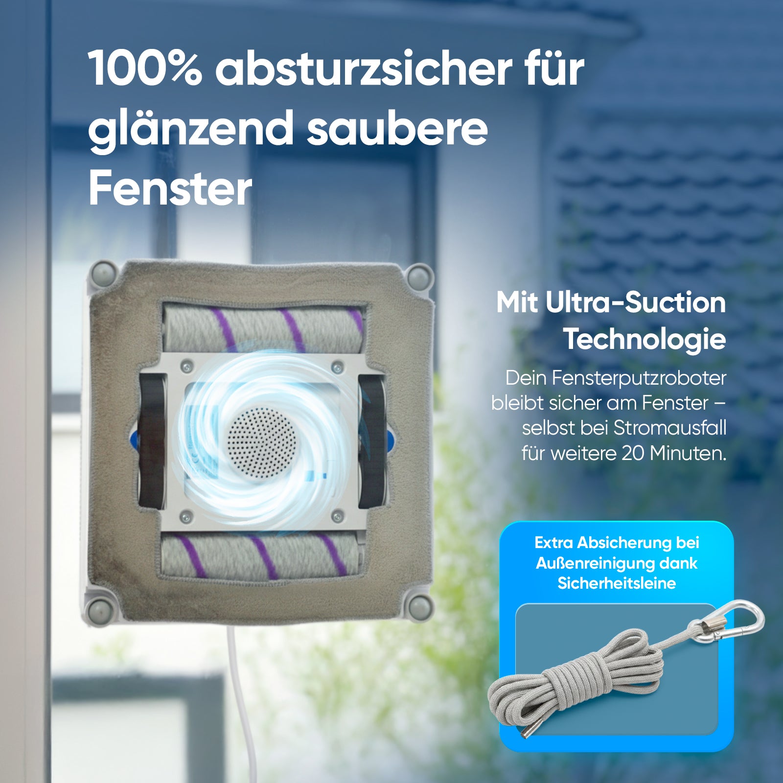 Elektrischer Fensterputzroboter mit App-Steuerung