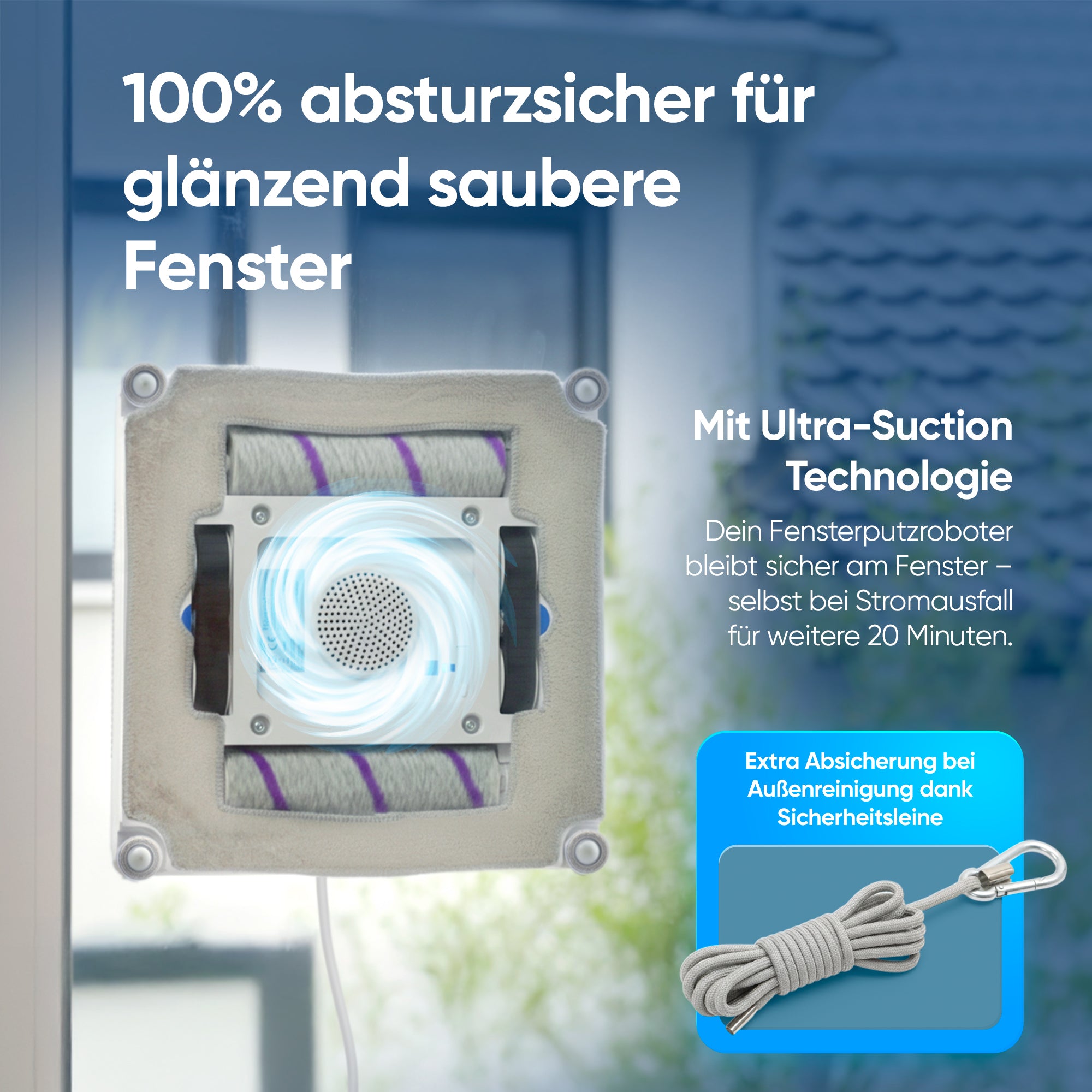 Fensterputzroboter mit App & Sprühfunktion – streifenfrei ohne Leiter