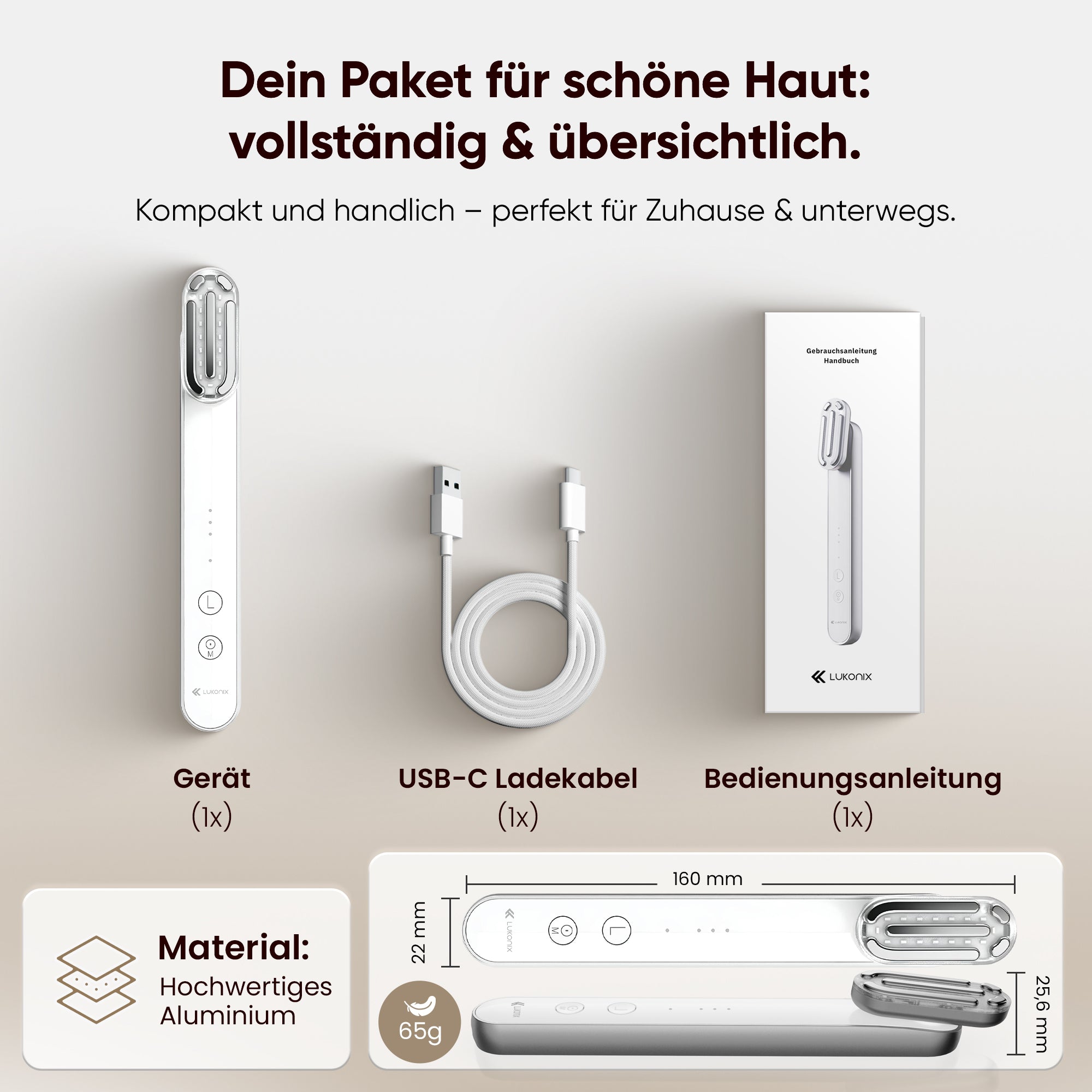 EMS 5-in-1 Lichttherapie Gesichtsmassagegerät – Anti-Falten & Face-Lifting Gerät mit Rot-, Blau- & Violettlicht